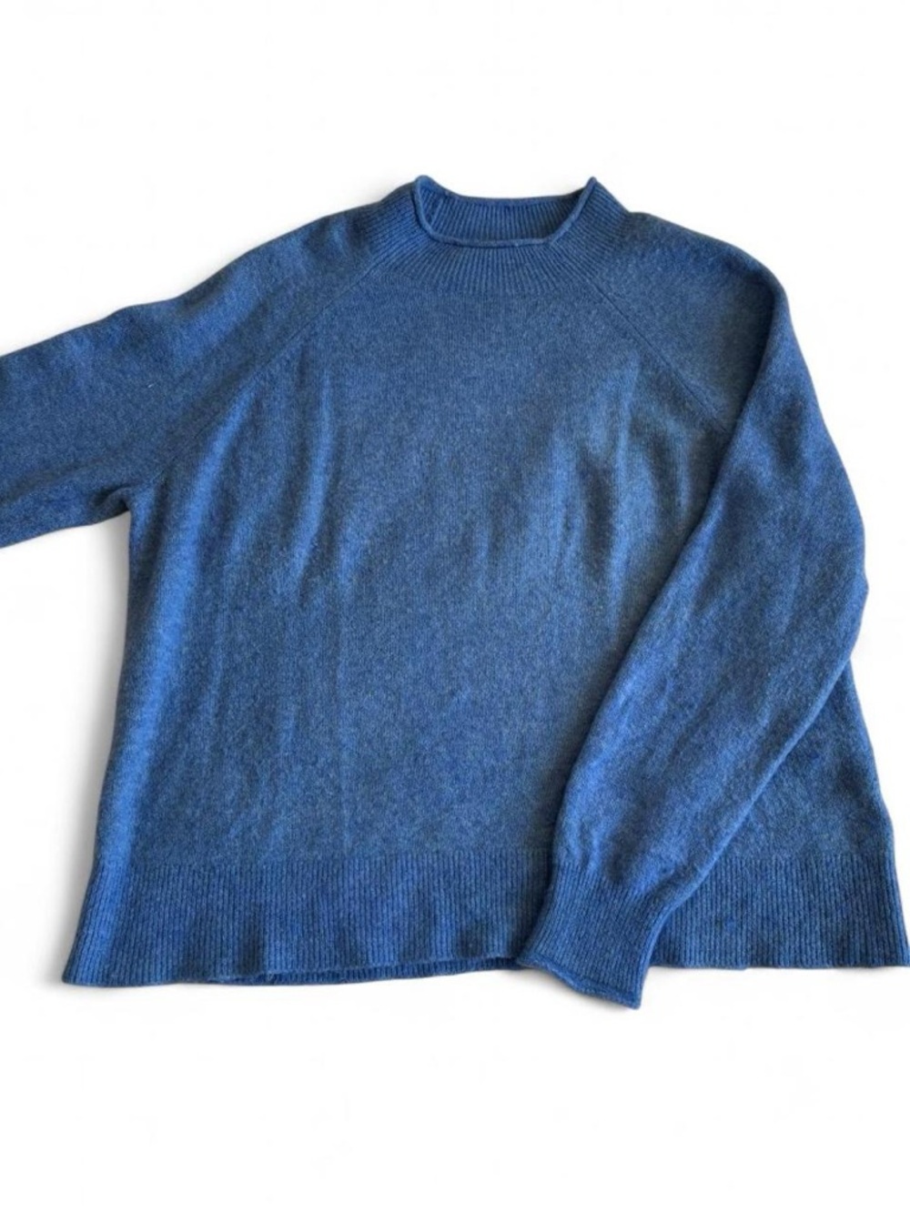 J. Crew Classic Blue Roll Mockneck Sweater Sz L